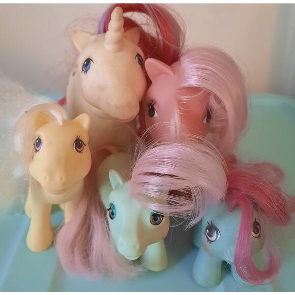 Vintage G1 My Little Pony Lot of 5 Bait TLC Ponies Poor Condition Hasbro MLP - Picture 1 of 6